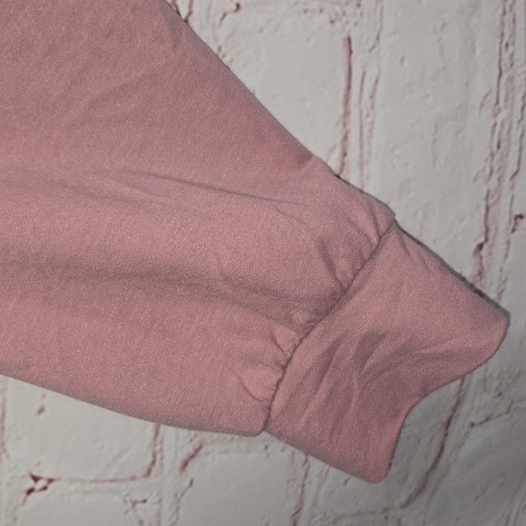 Simplee Dropshoulder Ruffled Sleeve Sweatshirt Casual Oversized Pink Pullover S - Picture 6 of 12